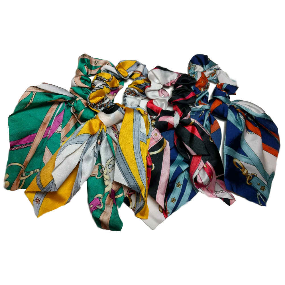 Satin Scarf Scrunchies with Tails