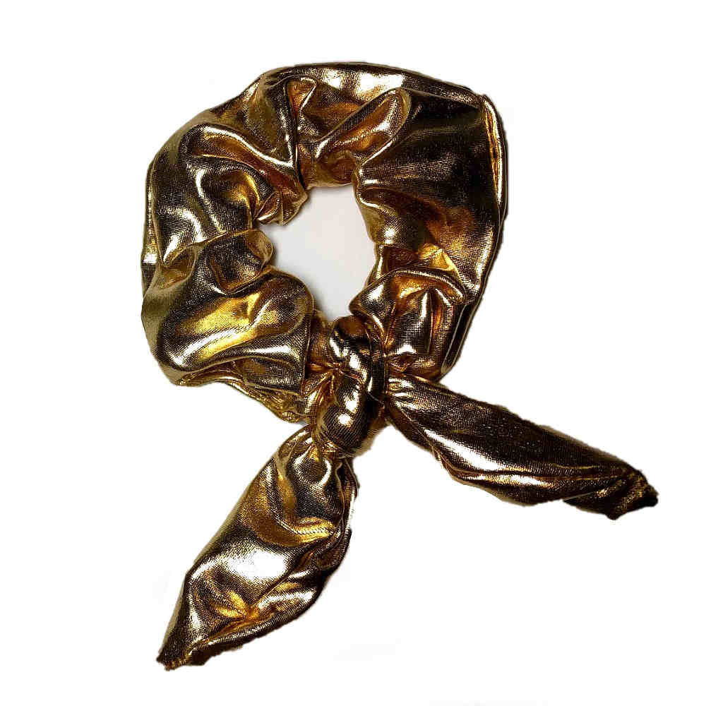 gold metallic scrunchies with tails