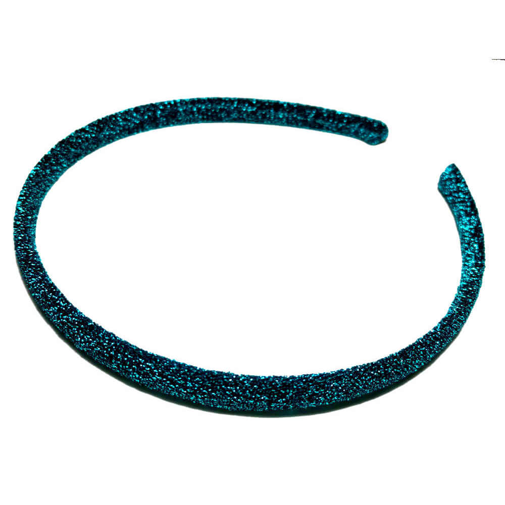 skinny glitter headbands, turquoise blue