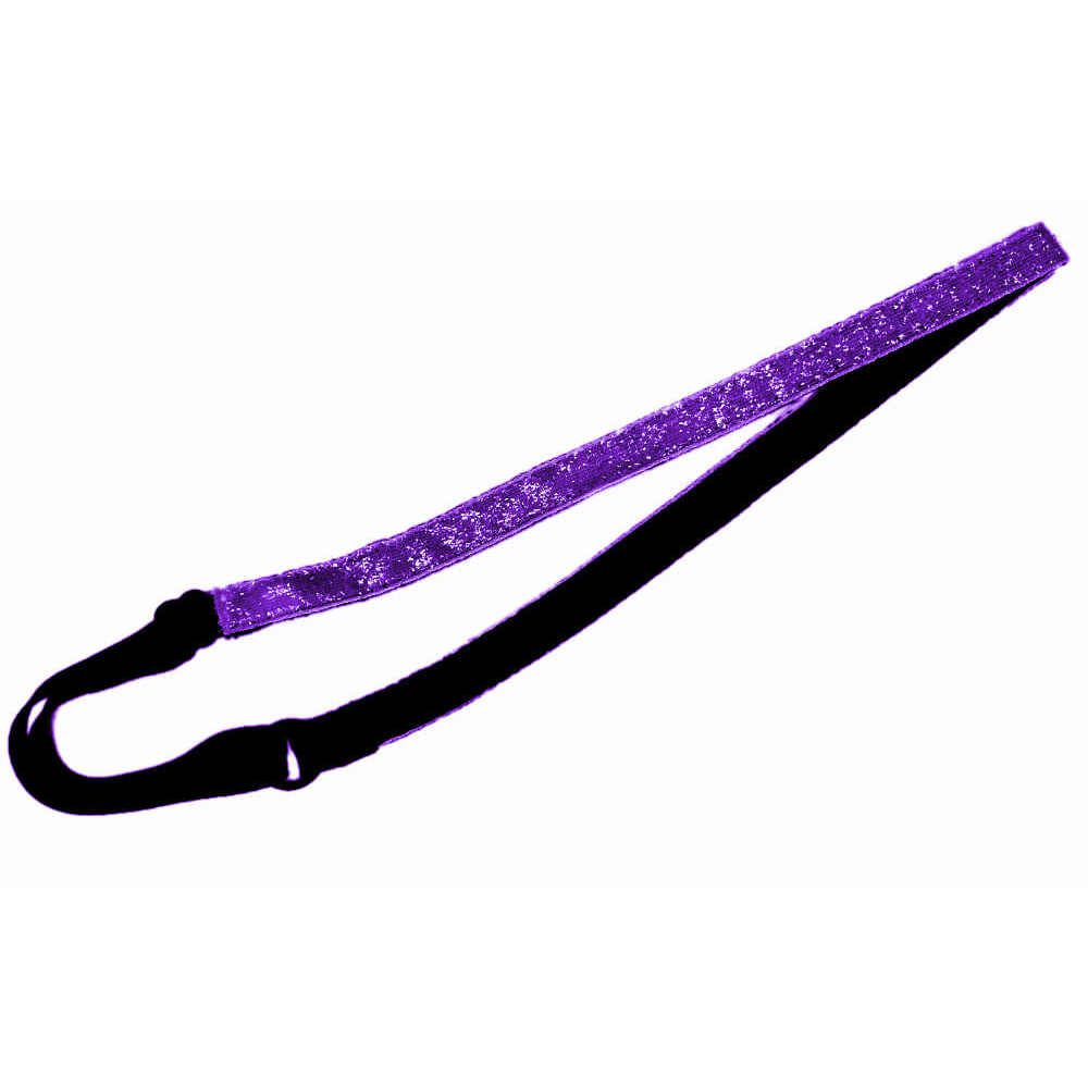 skinny nonslip glitter elastic headbands, purple