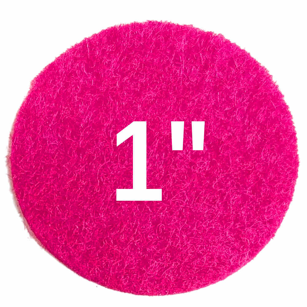 one inch sticky felt circles, hot pink