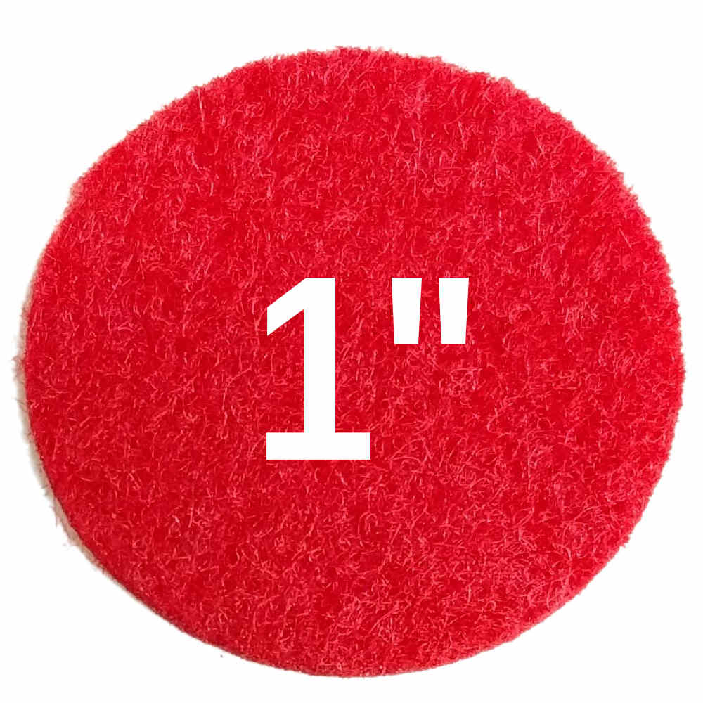 one inch sticky felt circles, red
