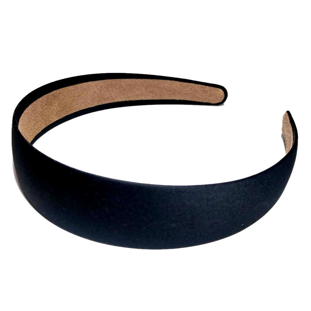 1 inch suede lined headbands, black