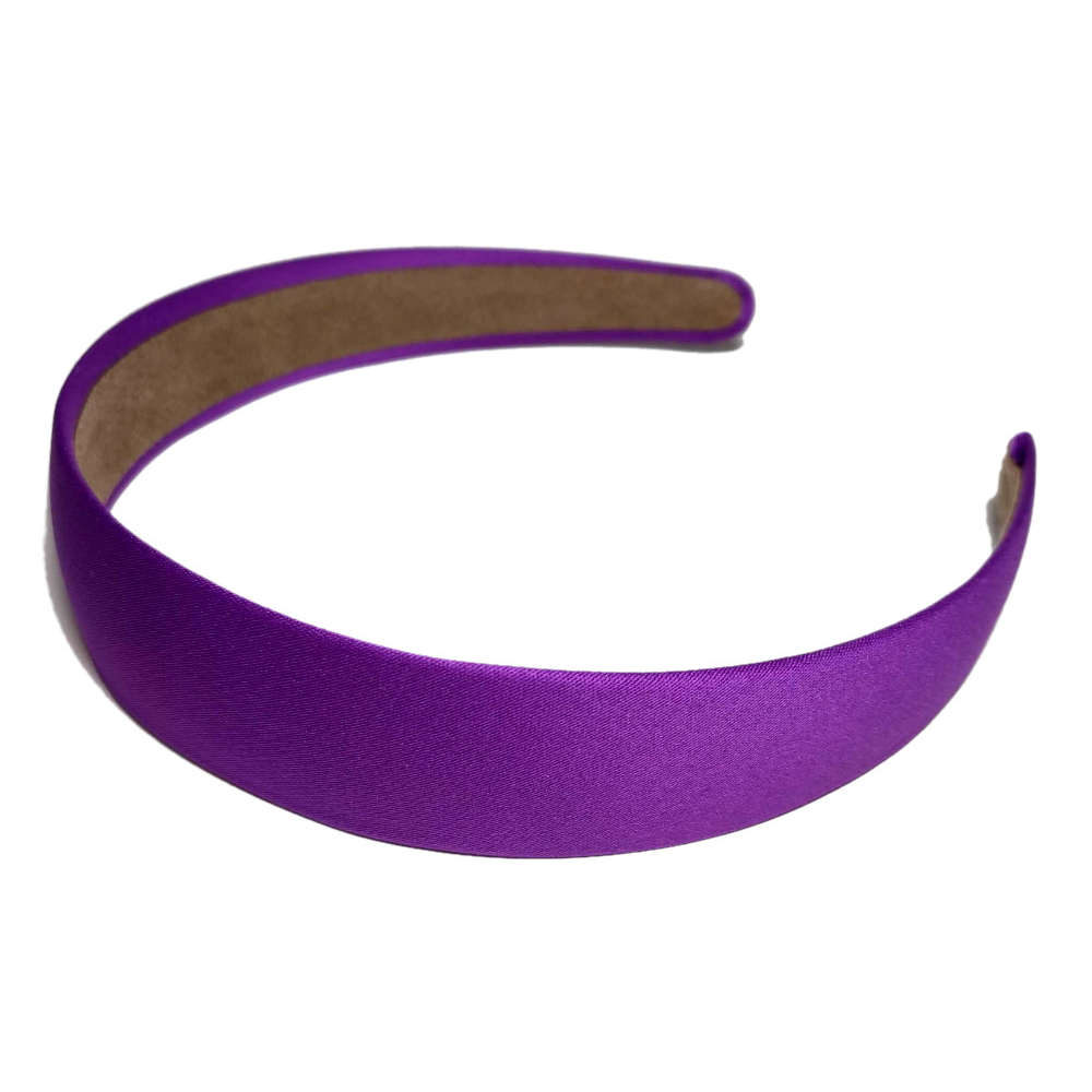 one inch wide satin lined headbands in purple