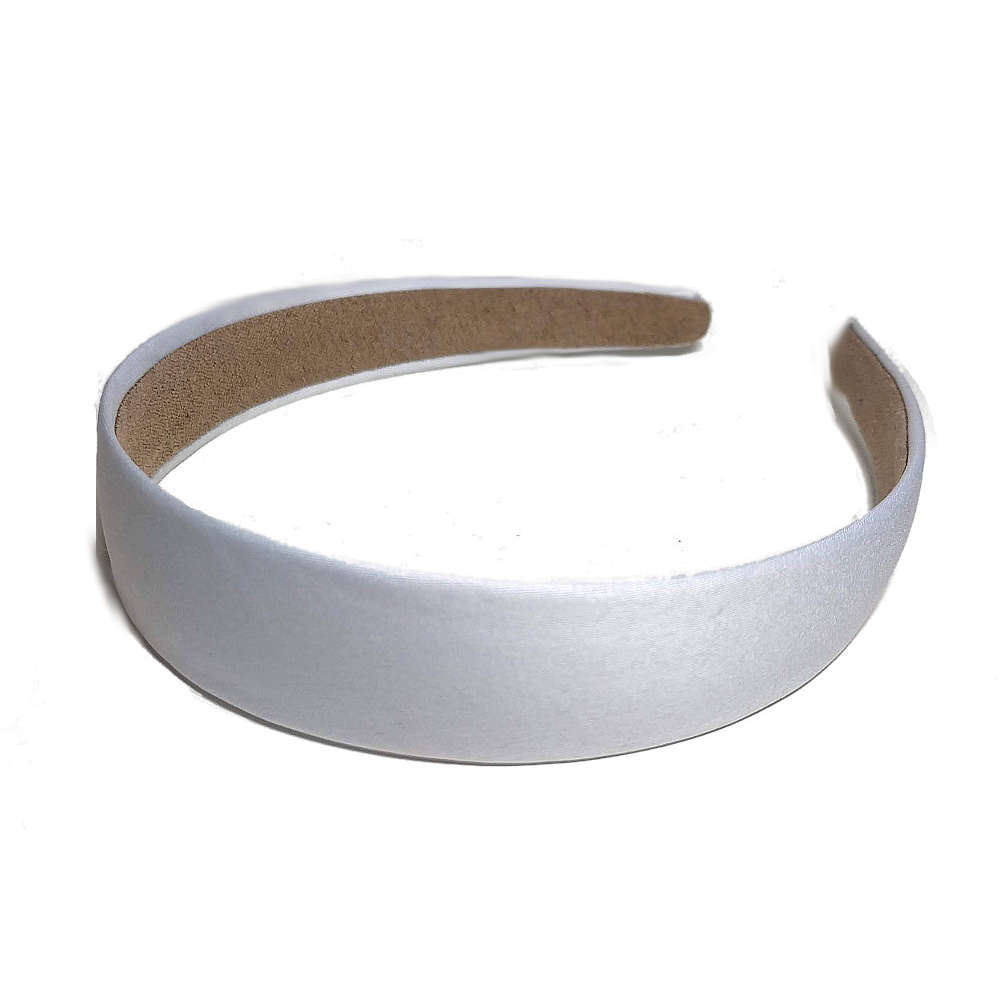 1 inch suede lined headbands, white