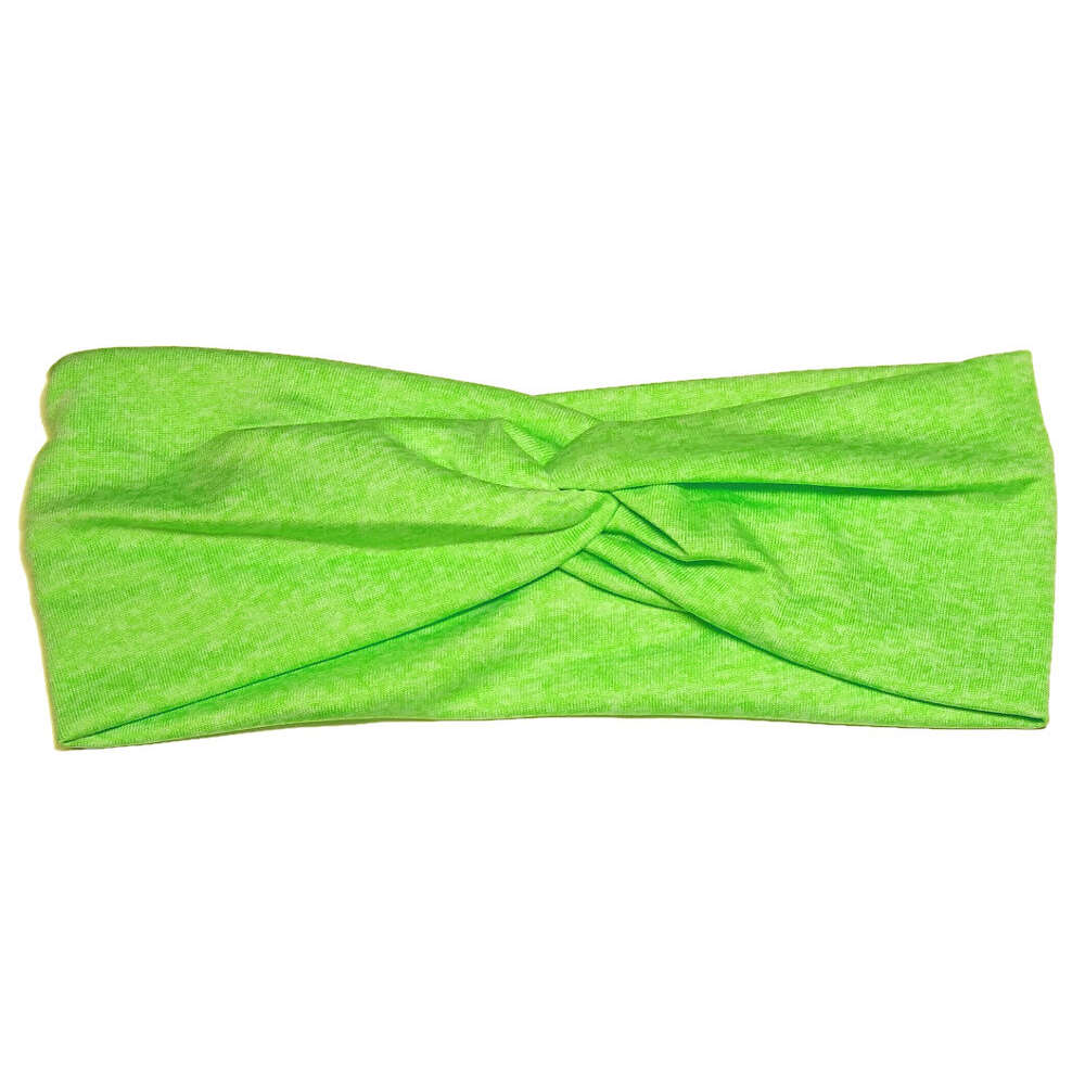 heathered turban headband, lime green