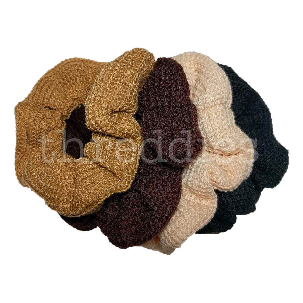 Neutral Sweater Knit Scrunchie Set