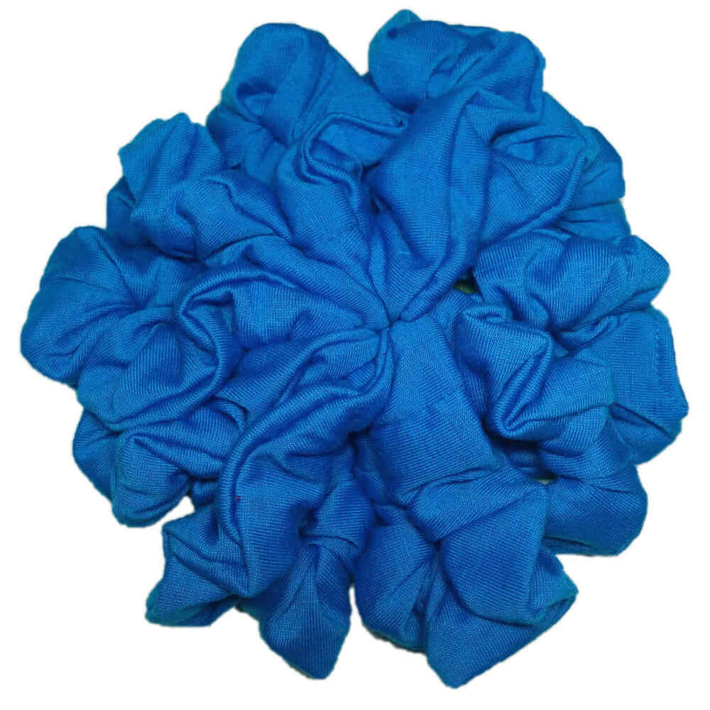 turquoise cotton scrunchies