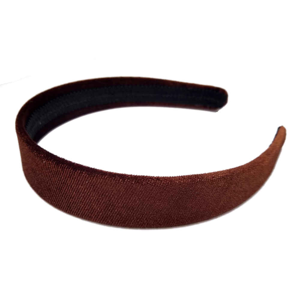 1 inch wide velvet headbands, brown