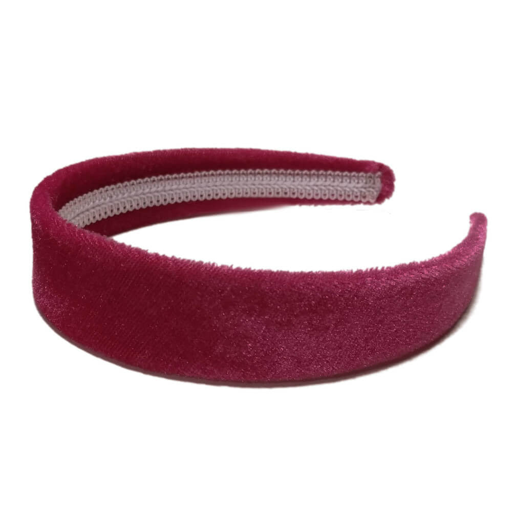 1 inch wide velvet headbands, cranberry