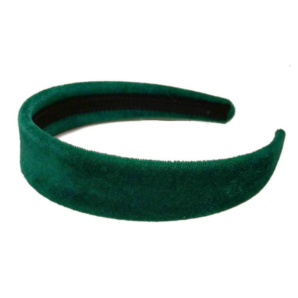 1 inch wide velvet headbands, green