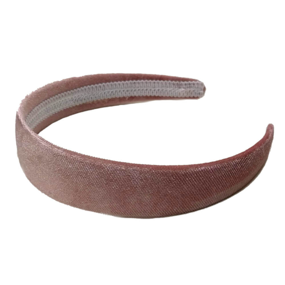 1 inch wide velvet headbands, light pink