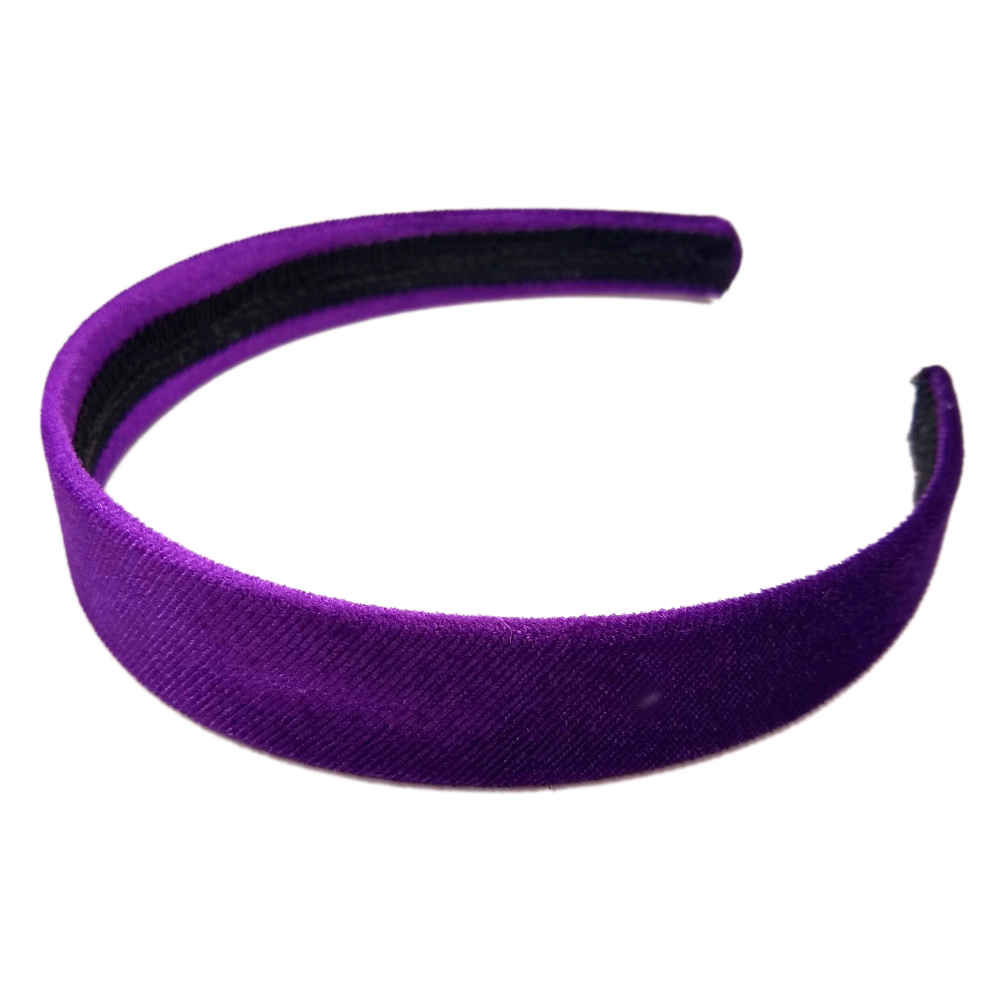 1 inch wide velvet headbands, purple