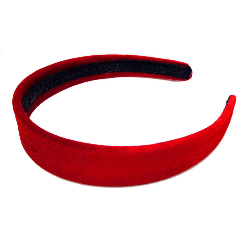 1 inch wide velvet headbands, red
