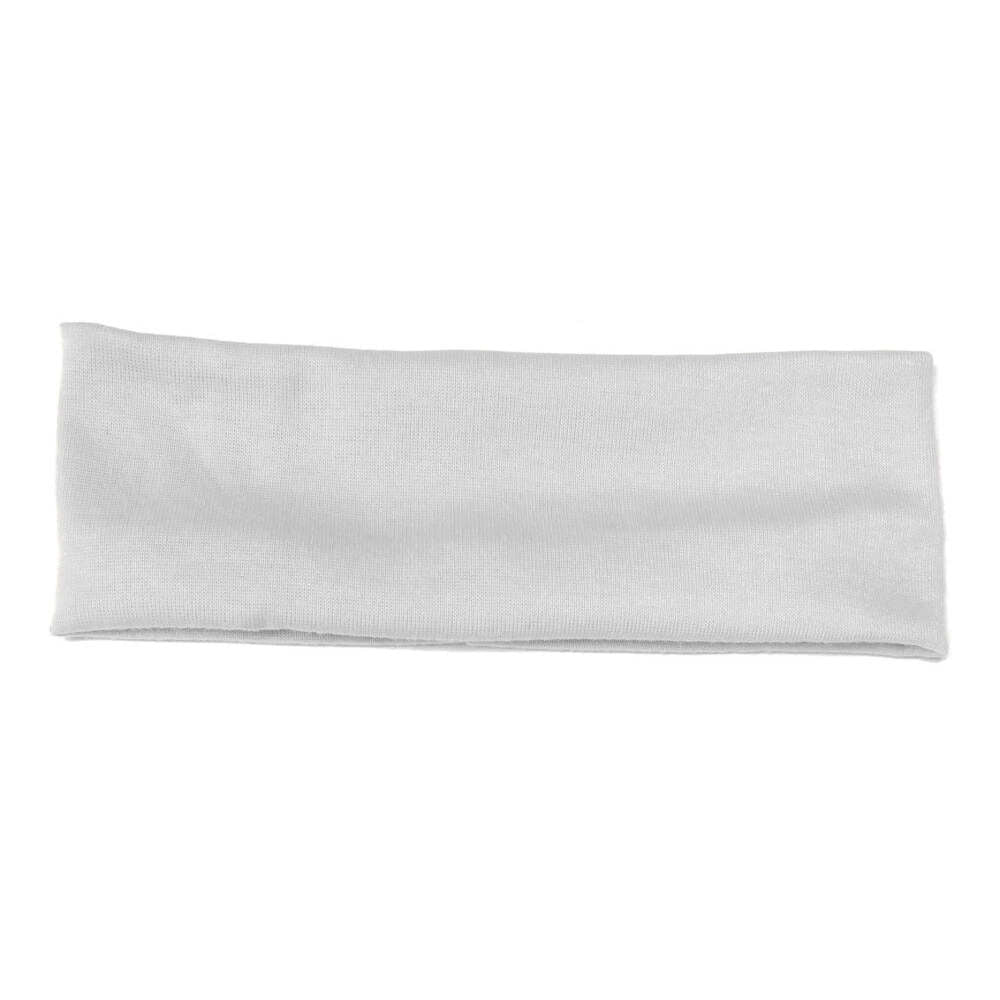 cotton blend knit stretch headbands, white