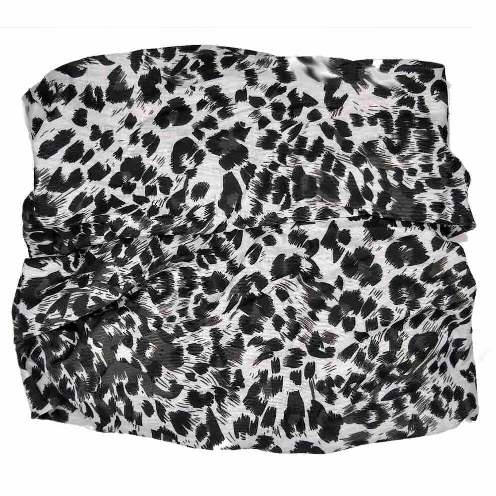black and white leopard tube headband