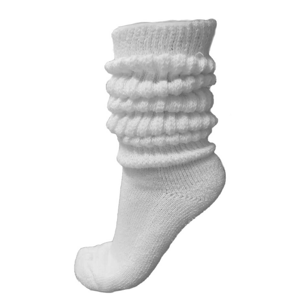 slouch socks, white