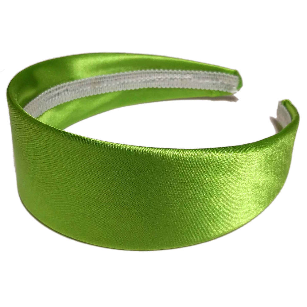 widest satin headbands, lime green