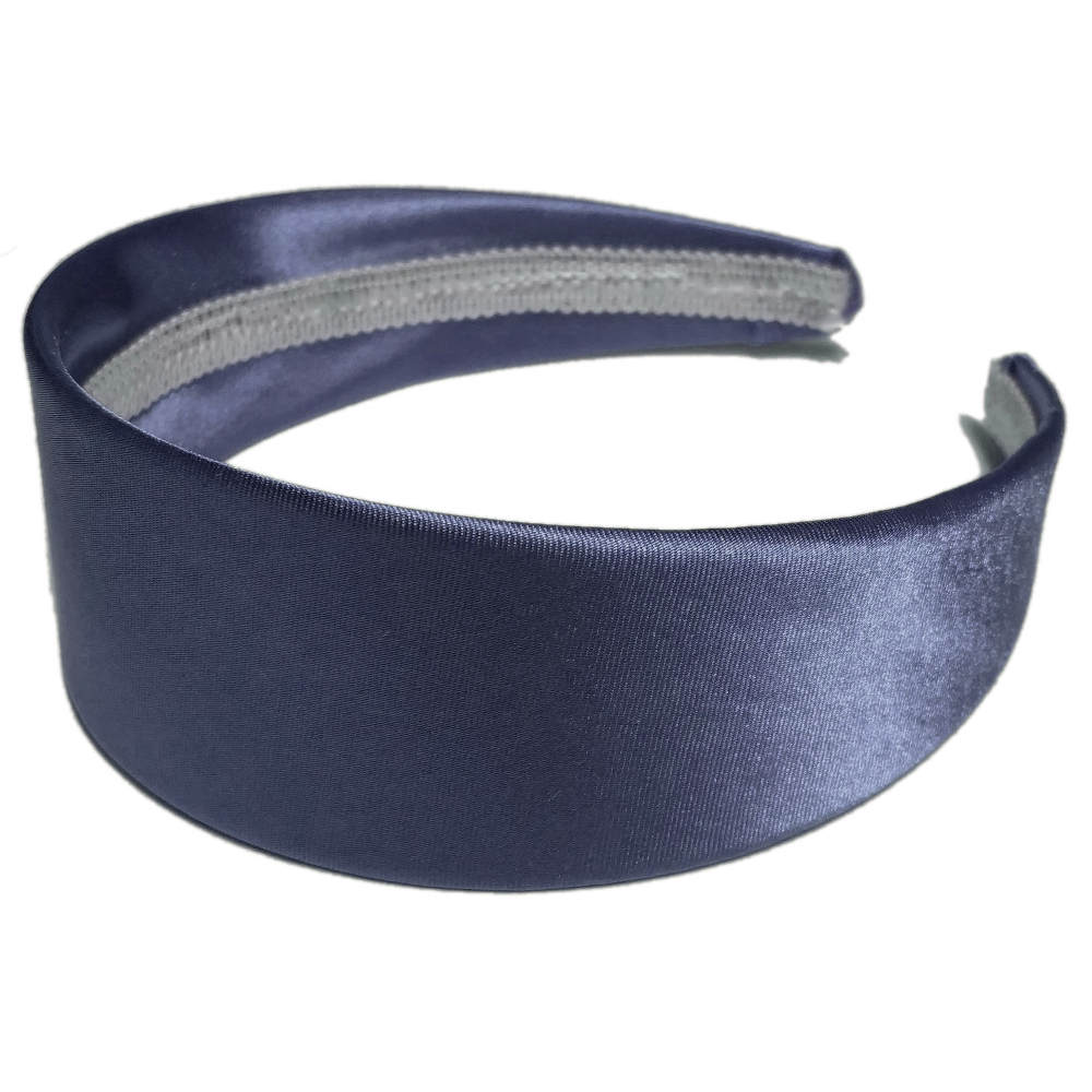 widest satin headbands, navy blue