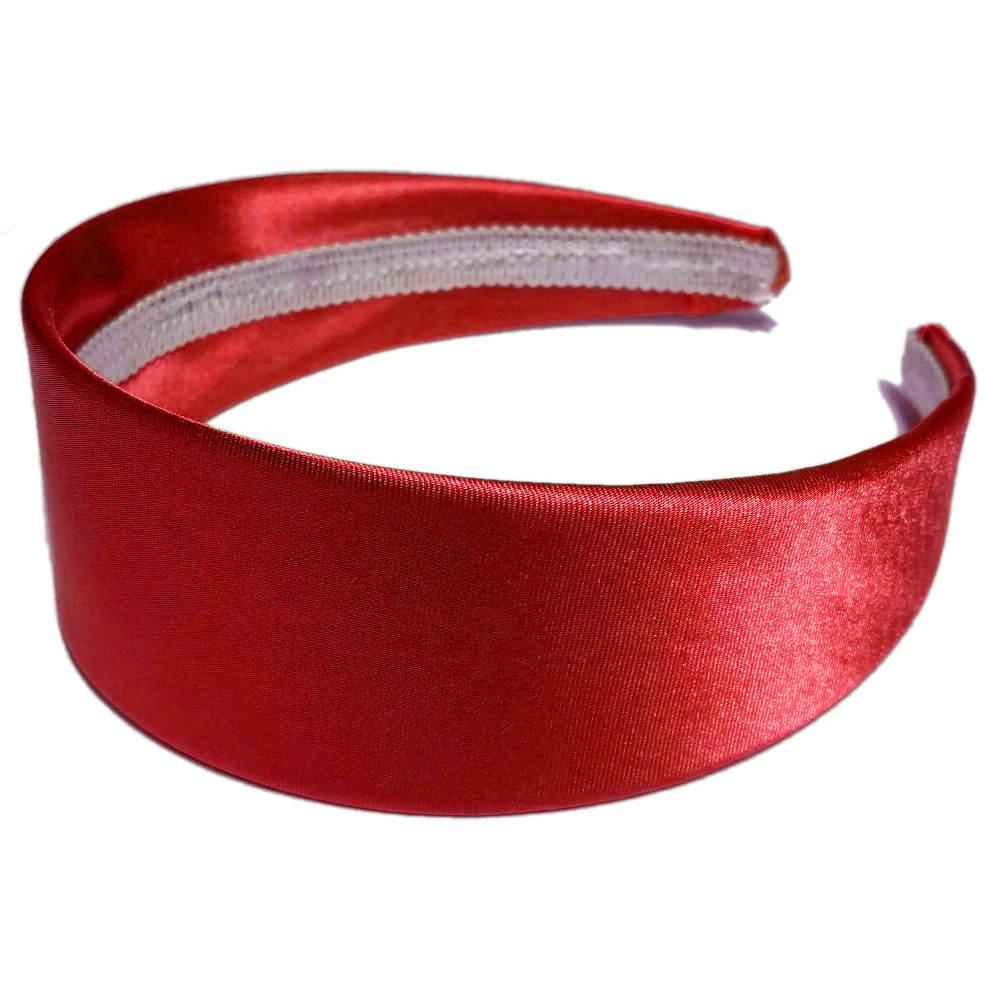 widest satin headbands, red