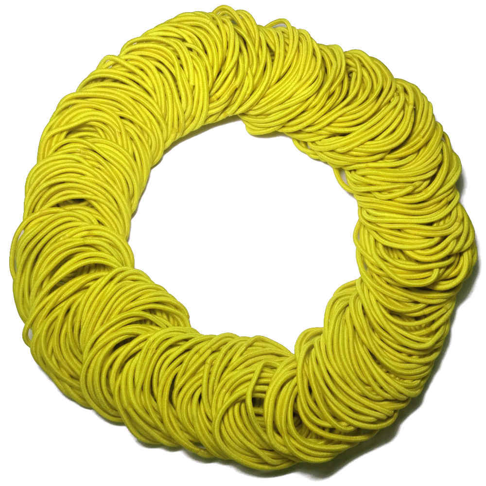 standard 2mm ponytail hair elastics, yellow hair ties